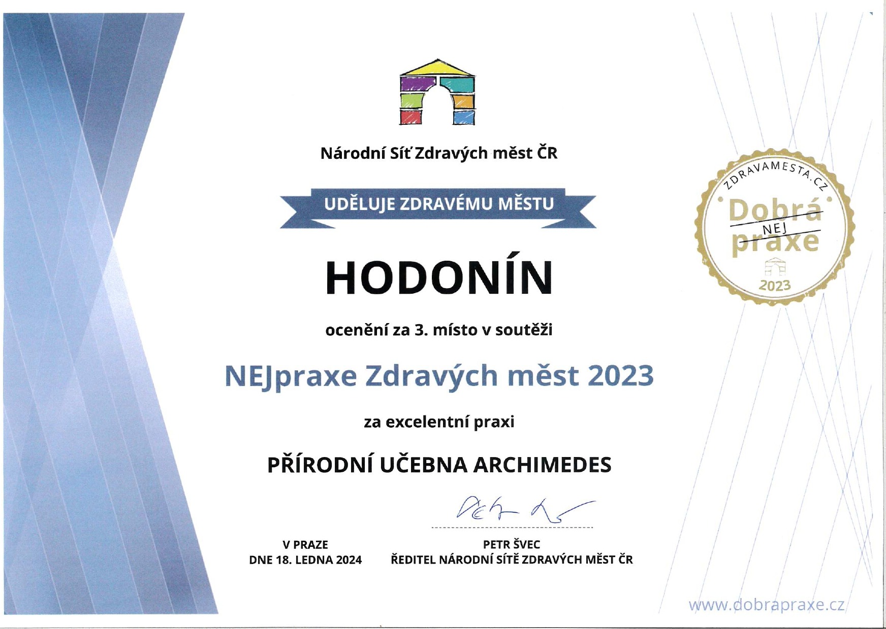 Ocenění Zdravá města ČR pro Hodonín